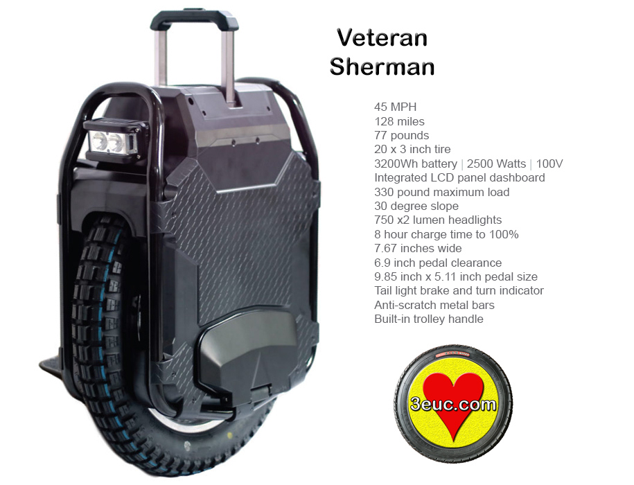 3euc Veteran Sherman EUC (electric unicycle)